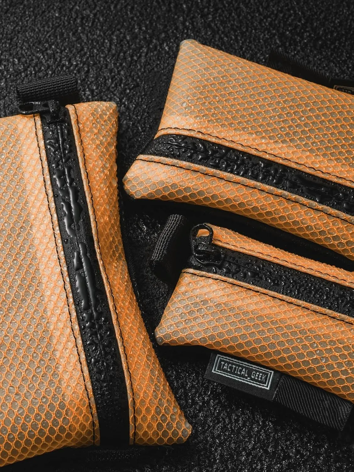 TACTICAL GEEK Storage A5 EDC Storage Pouch Set, Molle EDC Gadget Pouch, Multi-Functional Utility Small Tool Pocket for Daily Carry (Orange)