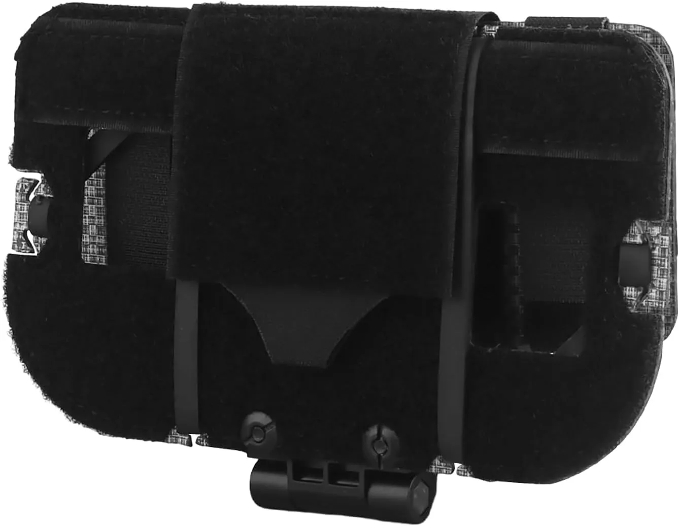 Tactical Plate Carrier MOLLE Vest Phone Holder Universal Cell Phone Chest Mount Pouch Adjustable Foldable Navigation Phone Board Attachment for 4.7"-6.7" Outdoor Sports (Black)