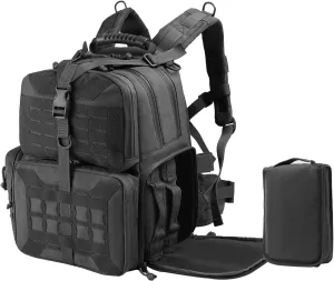 Tactical Range Backpack, Gun Bag for Handguns and Ammo, 3 Pistol Carrying Cases for Hunting Shooting