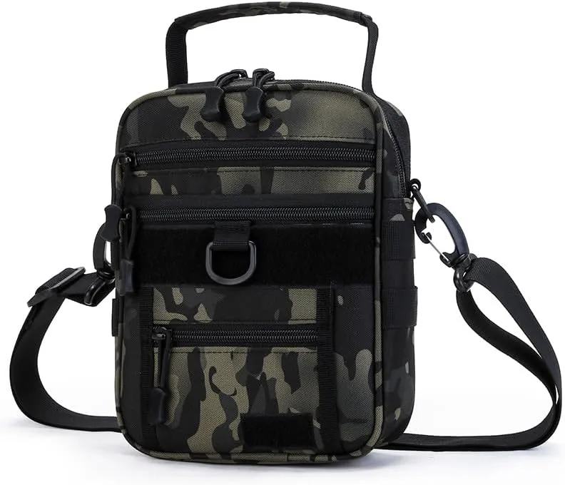 Tactical Shoulder Bag Outdoor Sling Backpack Military Sport Concealed Carry for Range Travel Hiking(Yellow) (Black)