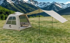 TAILI Inflatable Blow Up Tent for Camping with Hand Pump for 2/4/6/8 Person, Easy Setup Outdoor Inflatable Oxford Waterproof Air Tent House for Family Camping Adult