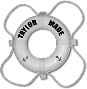 Taylor Made Life Ring Lettering Kit for buoys, Contains four of each 2" Black Letters A-Z, Numbers 0-9, Various Symbols, Waterproof, Fade Resistant, Application Template Included - 2020108366