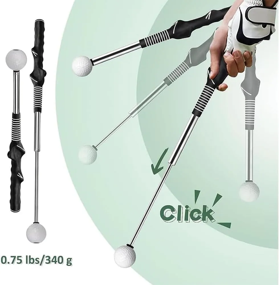 Telescopic Club,Retractable Golf Swing Training Aid, 2025 Upgrade Telescopic Golf Club with Swing Sound Prompt, Non-Slip Rubber Grip with Bump Corrective Design, for Home/Range Practice