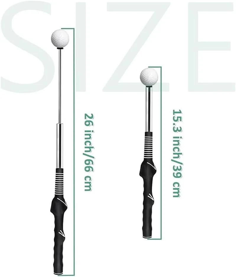 Telescopic Club,Retractable Golf Swing Training Aid, 2025 Upgrade Telescopic Golf Club with Swing Sound Prompt, Non-Slip Rubber Grip with Bump Corrective Design, for Home/Range Practice