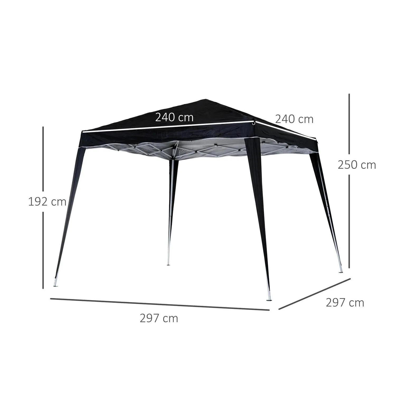 Tent Leg 2.5 With Adjustable Black Secure transactions Base/ Slant Instant Event Garden, X Special offer Bag, Pop Shelter Gazebo M Carry For 3 Patio, Up Height 2.5 Outsunny Party 3 Top