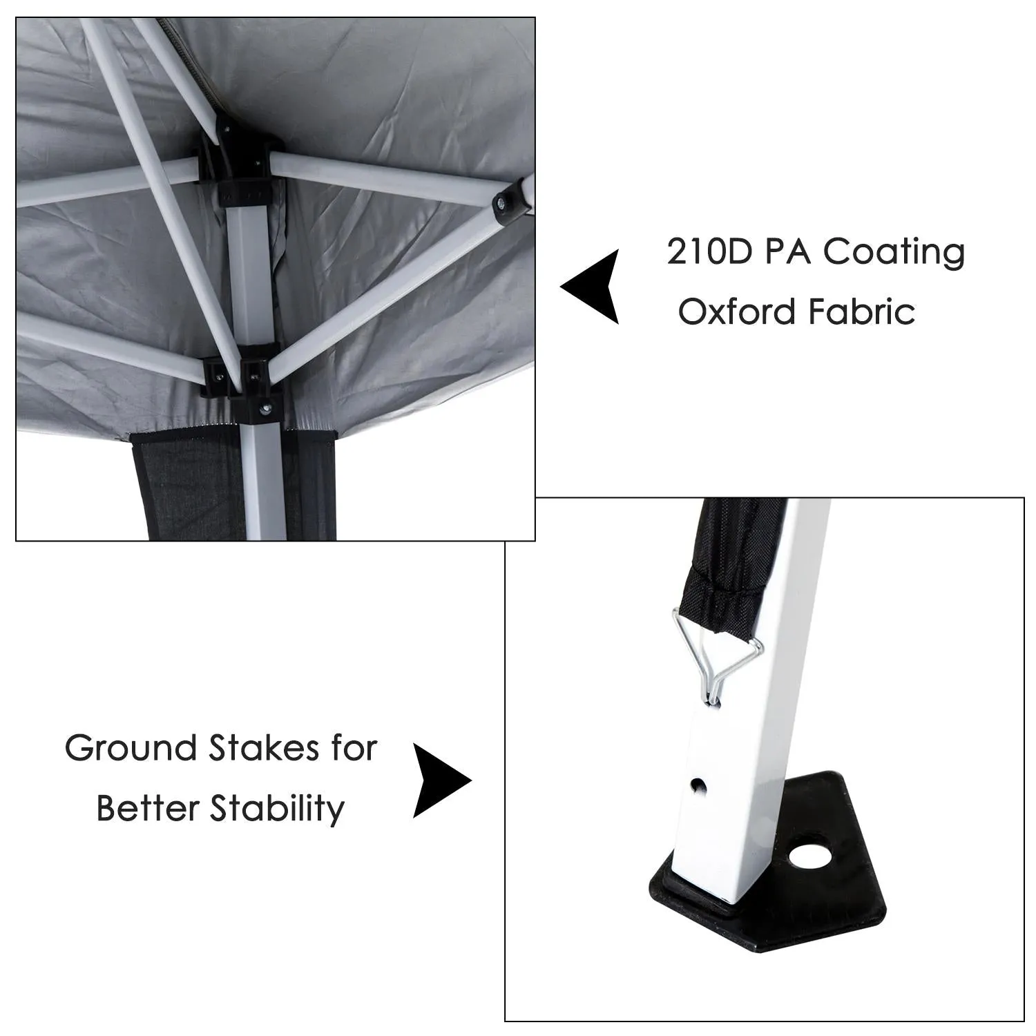 Tent Leg 2.5 With Adjustable Black Secure transactions Base/ Slant Instant Event Garden, X Special offer Bag, Pop Shelter Gazebo M Carry For 3 Patio, Up Height 2.5 Outsunny Party 3 Top