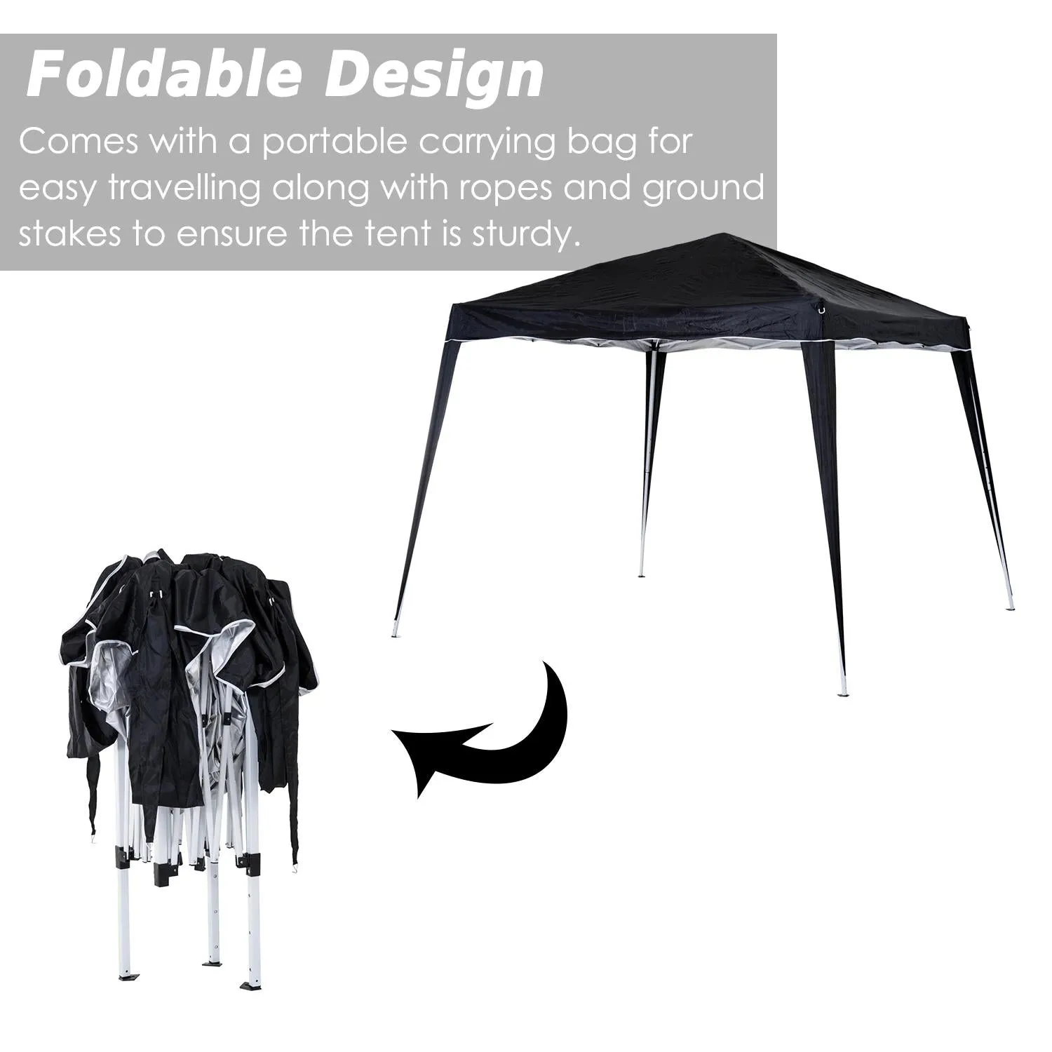 Tent Leg 2.5 With Adjustable Black Secure transactions Base/ Slant Instant Event Garden, X Special offer Bag, Pop Shelter Gazebo M Carry For 3 Patio, Up Height 2.5 Outsunny Party 3 Top