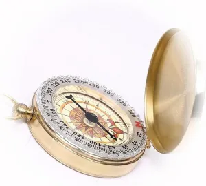 The New Nautical Compass Pendant Working Gold Glow in The Dark Steampunk Large 70Mm Ideal for Creating Unique Accessories and Decorations TANI1A03452