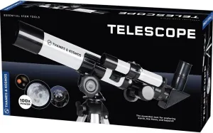 The Thames & Kosmos Telescope Essential STEM Tool | Childrens Refractor Telescope with 100x Magnification & Built-in Compass | Classic Scientific Device for Astronomical & Terrestrial Observations