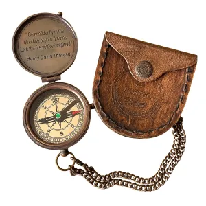 Thoreau's Go Confidently Personalized Compass with Pouch| Camping Compass Gifts for Hiking, Trekking, Baptism, Graduation, Grandson, Student, Inspiration & Motivation