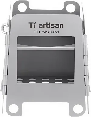 Titanium Wood Stove Foldable Portable Alcohol Camping Backpacking Stove for Outdoor Camping Picnic BBQ (WS006ST(Small))