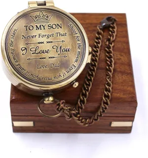 to My Son Compass Gift – Engraved Camping Compass for Son | I Loved You Always Have Always Will | Birthday, Graduation, Confirmation, Valentine & Parting Gift for Him