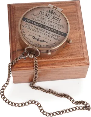 to My Son Compass Gift from Mom Dad | 2" - Dad to Son Gifts, Mom to Son Gifts for Teenage Son's Graduation, Christmas Birthday Baptism Confirmation Communion Gifts