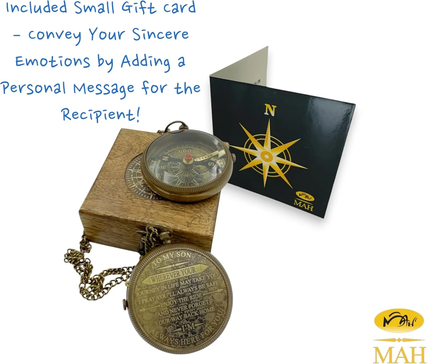 to My Son – Never Forget That I Love You, Brass Compass, Gift for Son from Mom and Dad, Graduation, Baptism, Confirmation, Communion, Sentimental Keepsake, Birthday Gift, Back to School, Faith Gift