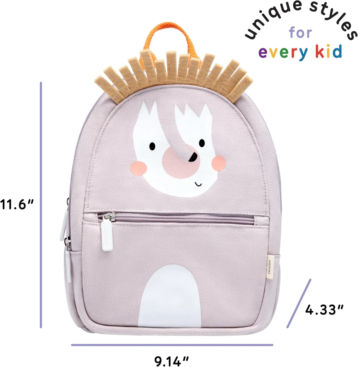 Toddler Mini Backpack for Girls and Boys, Child Backpack for School and Travel, Kindergarten, Elementary, Kids Ages 2–5, Padded Back, Adjustable Straps - Hedgehog