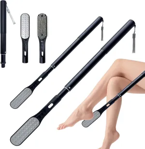 Toe Gap Cleaning Brush, 18.82"-25.98" Telescopic Toe Scrubber Brush Long Handle, Replaceable Exfoliating Dead Skin,Shower Feet Cleaner for Women and Men, Elderly,Arthritic Hands
