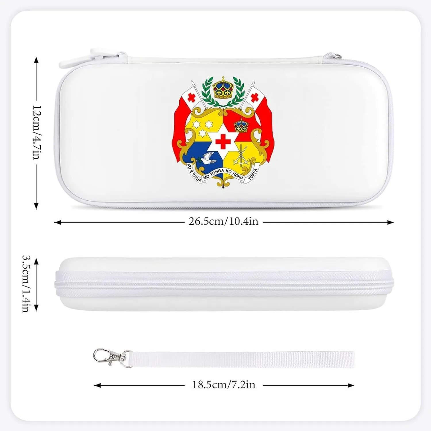 Tonga National Emblem Tongan Portable Protective Shell Compatible with Switch Case Wristlet Travel Bag with 15 Game Cartridges