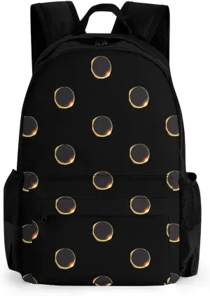 Total Solar Eclipse Printed Backpack Causal Daypack Travel Laptop Shoulders Bag with Side Pockets for Men Women 13 X 7 X 16 Inch
