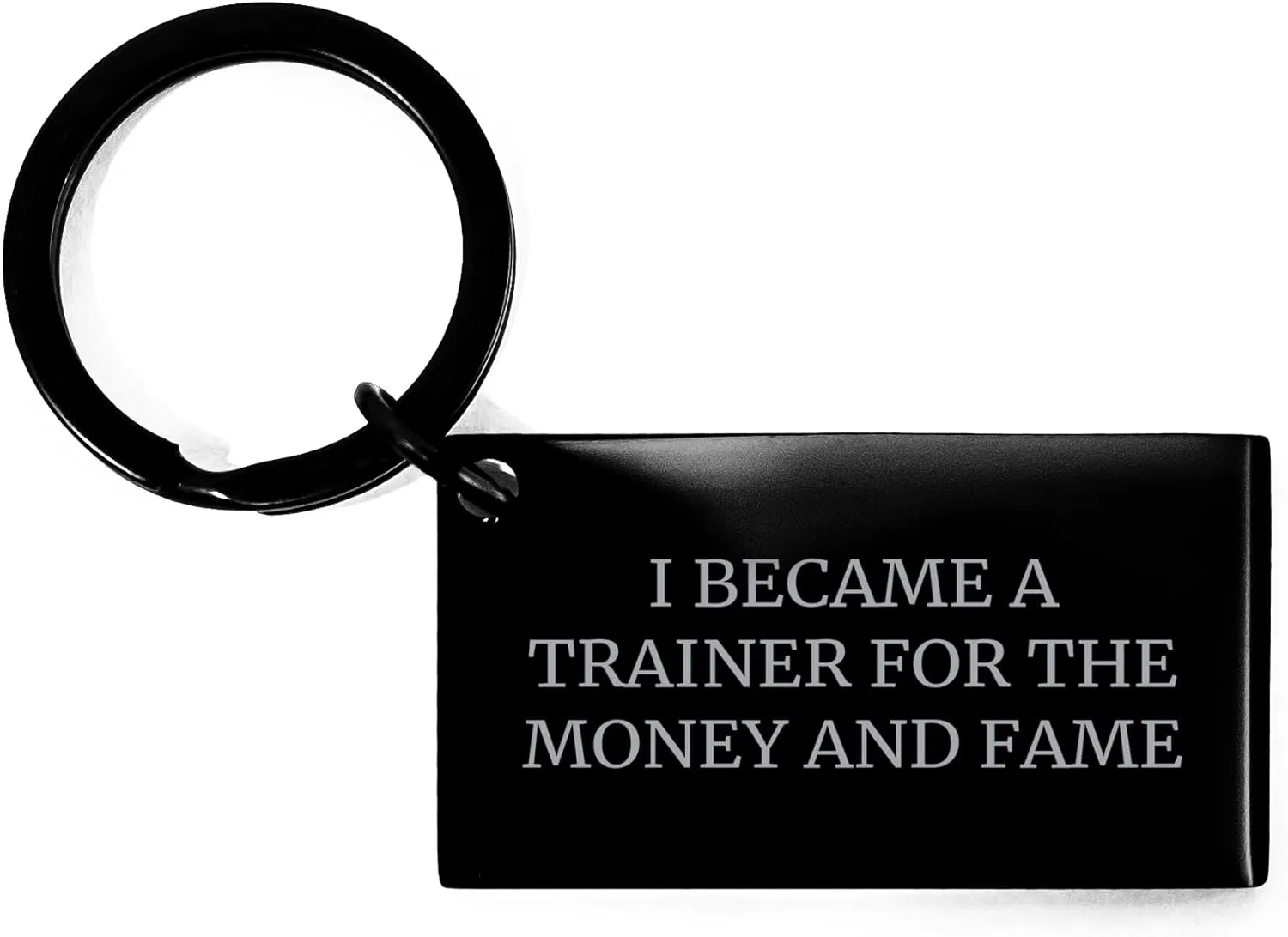 Trainer Gifts from Friends for Trainer Lovers - Funny Quote Valentine's Keychain, 1.57 x 0.87 inches, Black Stainless Steel, Highly Resistant to Rust Corrosion