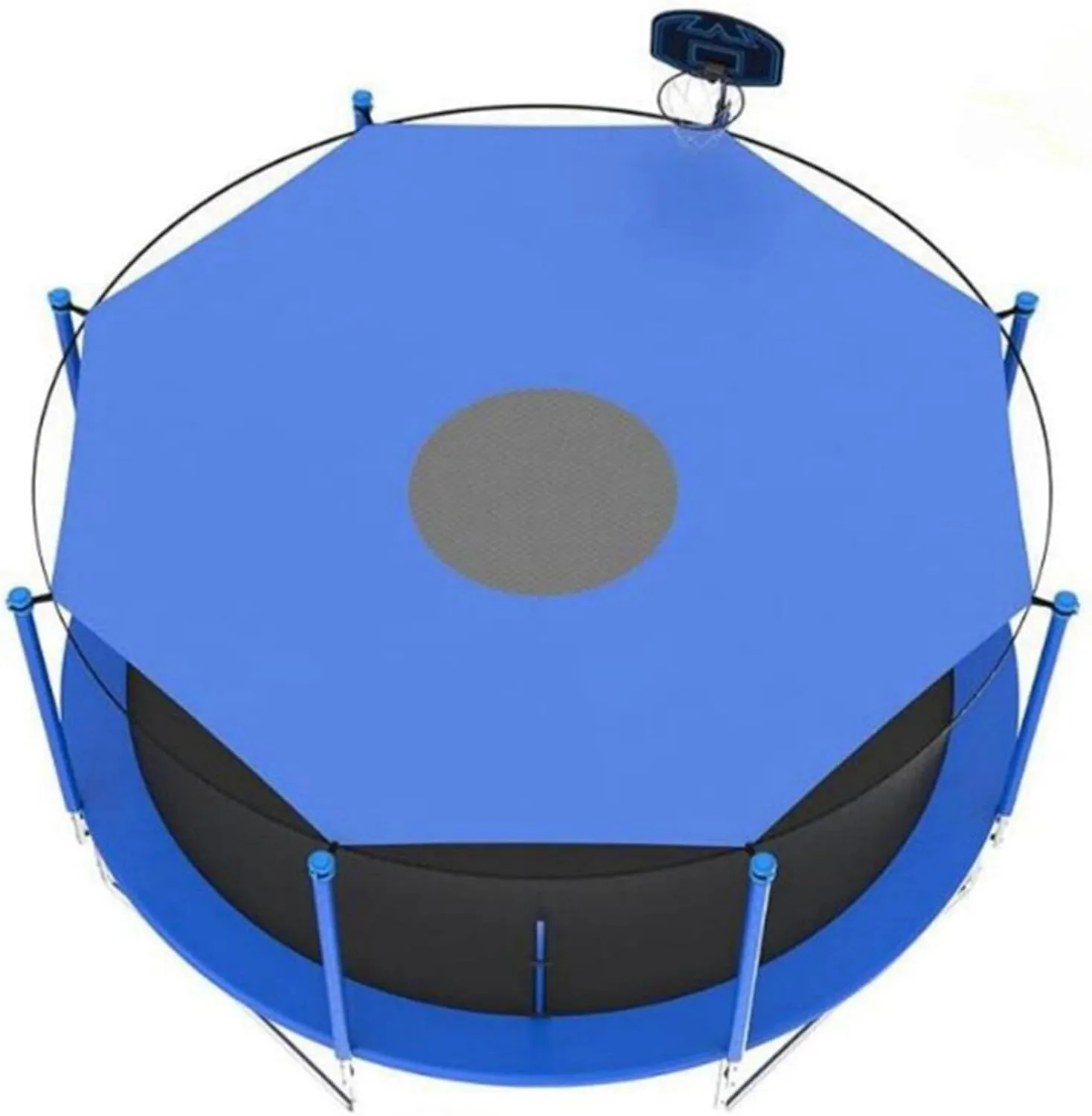 Trampoline Sunshade, Trampoline Shade Cover Sun Protection, Trampoline Tent Cover Anti-Uv Dust Proof Tear Resistant,8ft 6 Poles