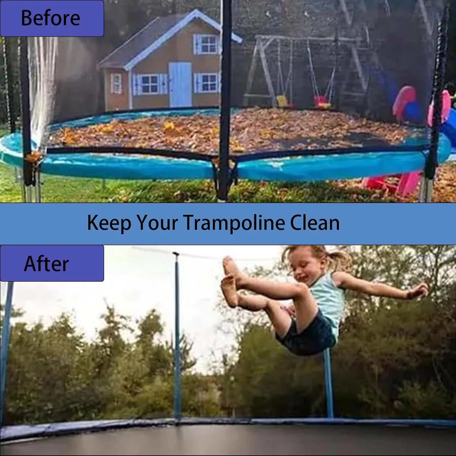 Trampoline Sunshade, Trampoline Shade Cover Sun Protection, Trampoline Tent Cover Anti-Uv Dust Proof Tear Resistant,8ft 6 Poles