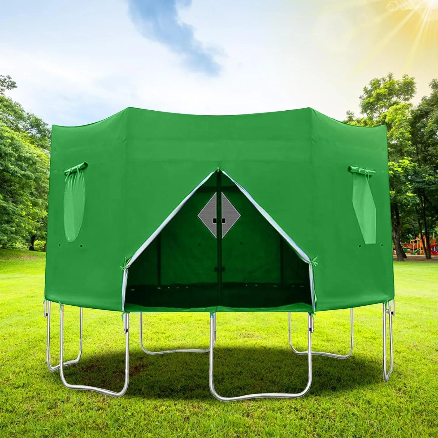 Trampoline Tent,Trampoline Cover Trampoline Accessories, for 6 Straight Poles Trampoline Outdoor Round Tent Sun Shade Block The Wind Large Capacity 6FT 8FT 10FT 12FT 14FT