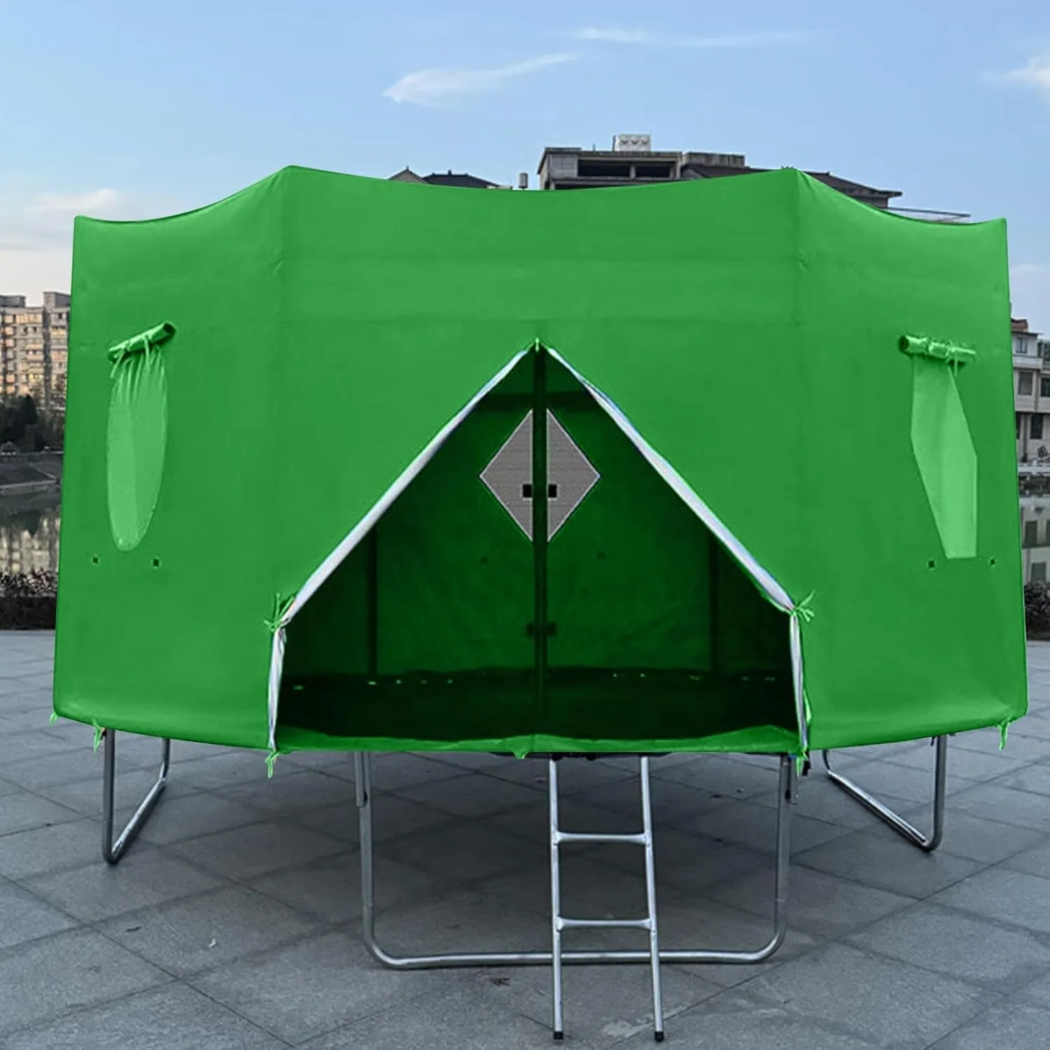 Trampoline Tent,Trampoline Cover Trampoline Accessories, for 6 Straight Poles Trampoline Outdoor Round Tent Sun Shade Block The Wind Large Capacity 6FT 8FT 10FT 12FT 14FT