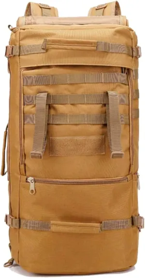 Travel Backpack 60L Hiking Bag 3 Way Day pack Extra Large 3~8 Day Bug Out Molle Survival Rucksack