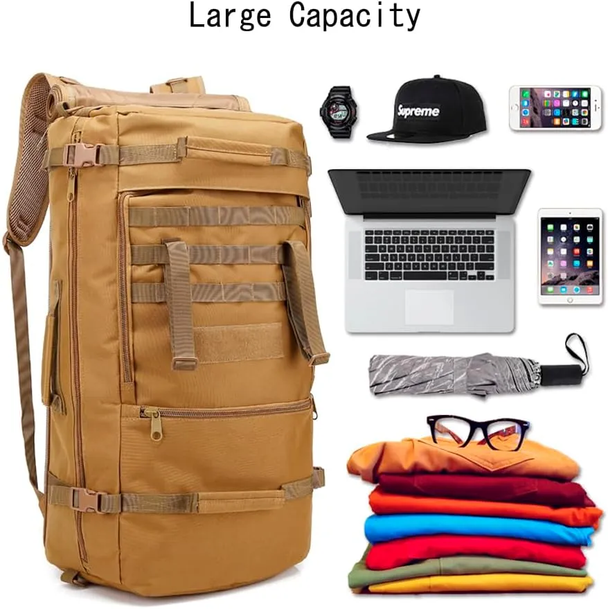 Travel Backpack 60L Hiking Bag 3 Way Day pack Extra Large 3~8 Day Bug Out Molle Survival Rucksack