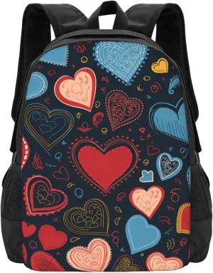Travel Backpack for Women Men Laptop Backpack 15.6 Inch Computer Bag arious heart shapes Carry on Backpack