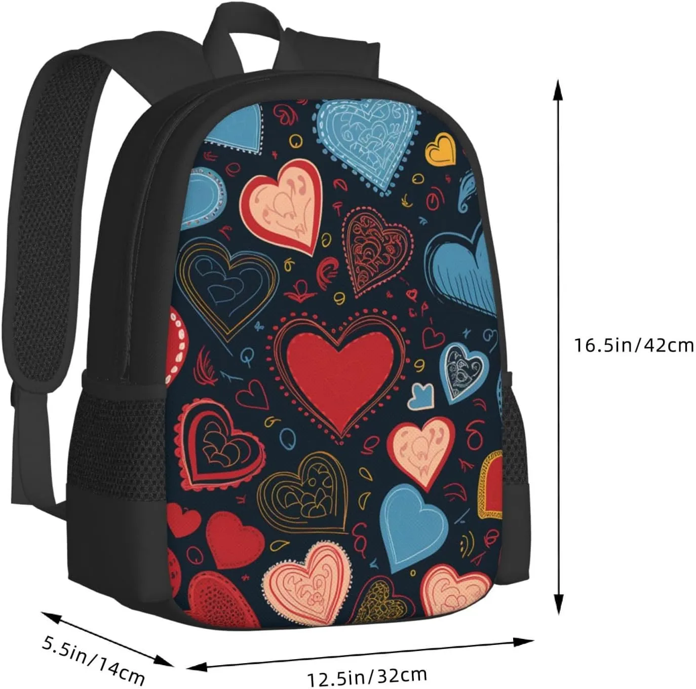 Travel Backpack for Women Men Laptop Backpack 15.6 Inch Computer Bag arious heart shapes Carry on Backpack