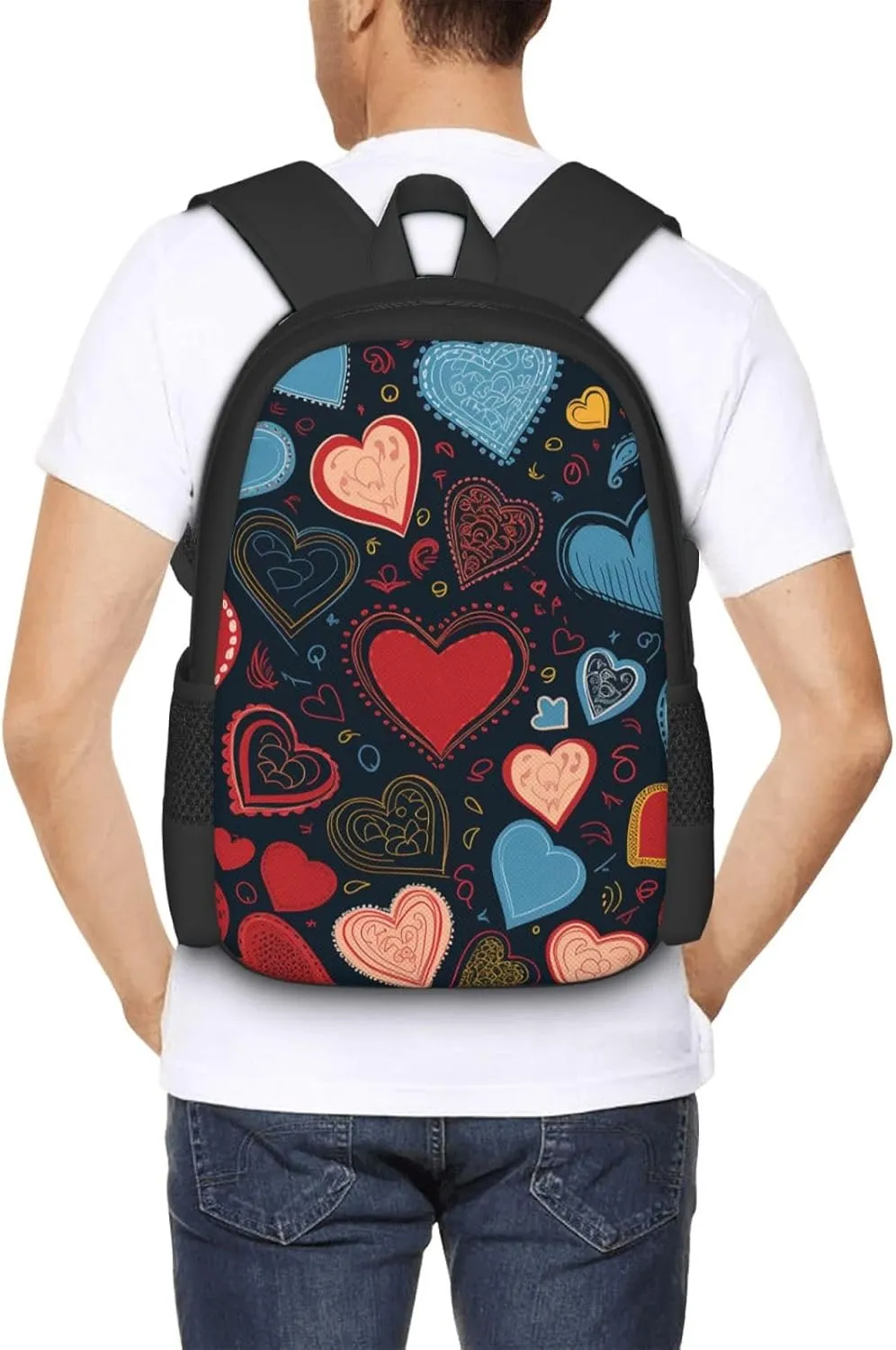 Travel Backpack for Women Men Laptop Backpack 15.6 Inch Computer Bag arious heart shapes Carry on Backpack