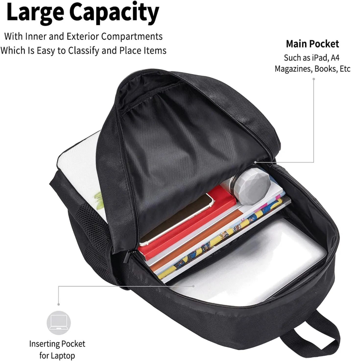 Travel Backpack for Women Men Laptop Backpack 15.6 Inch Computer Bag Butterfly and hippo Carry on Backpack
