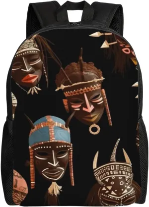 Travel Backpack for Women Men Lightweight 17 inch Laptop Bag African Ritual Ethnic Tribal Backpack Casual Daypack
