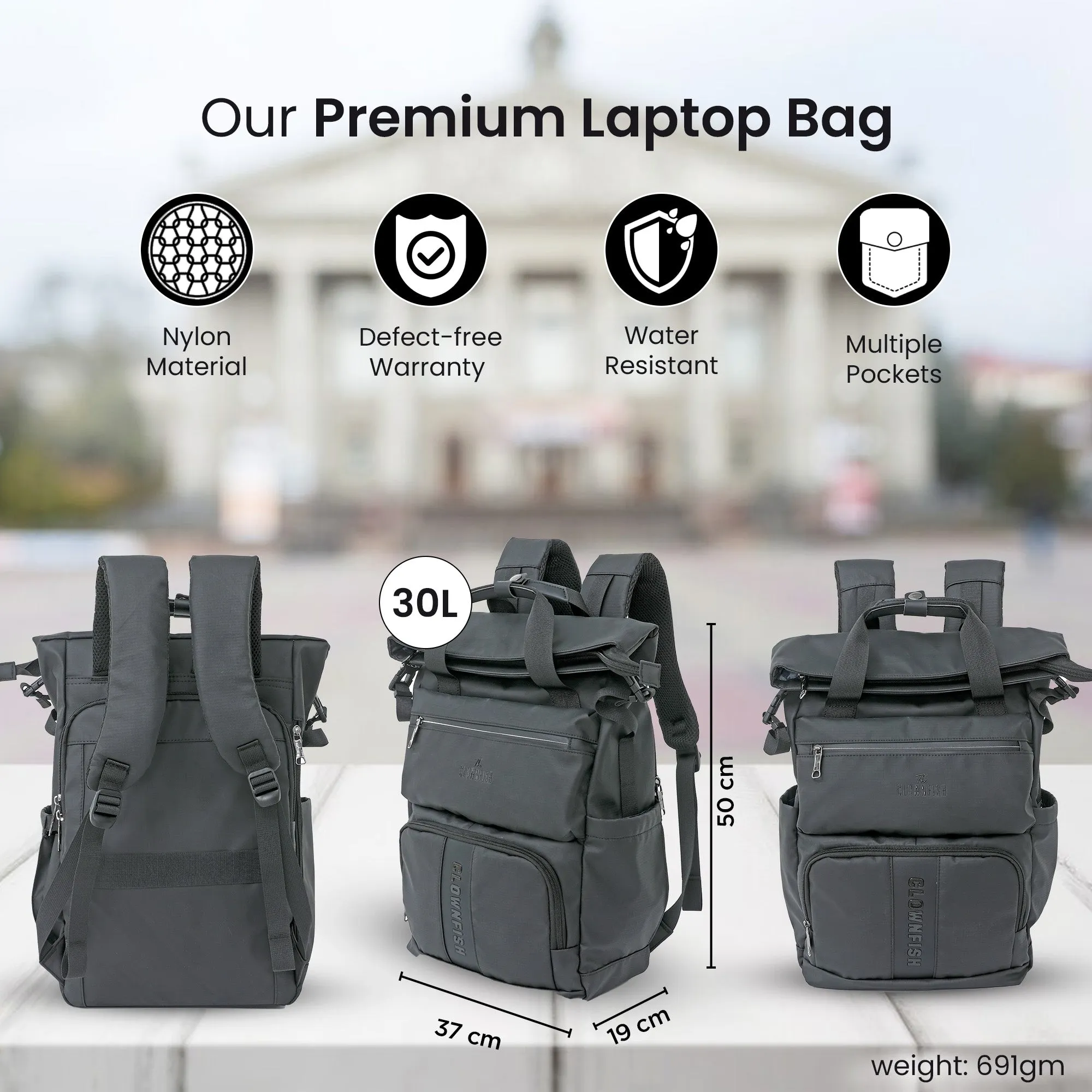 Travel Laptop Backpack - Water Resistant, Comfortable | Fits 15.6 inch Laptop | Black