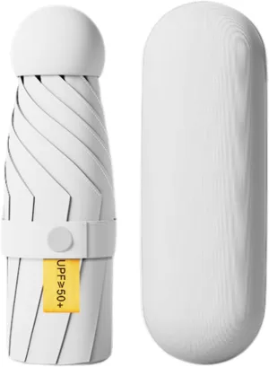 Travel Mini Umbrella for Purse with Case - Compact Folding 8 Ribs Lightweight Portable Umbrella, Small Sun & Rain Pocket Umbrella, UPF 50  UV Protection sun umbrella for Women, Girls, White