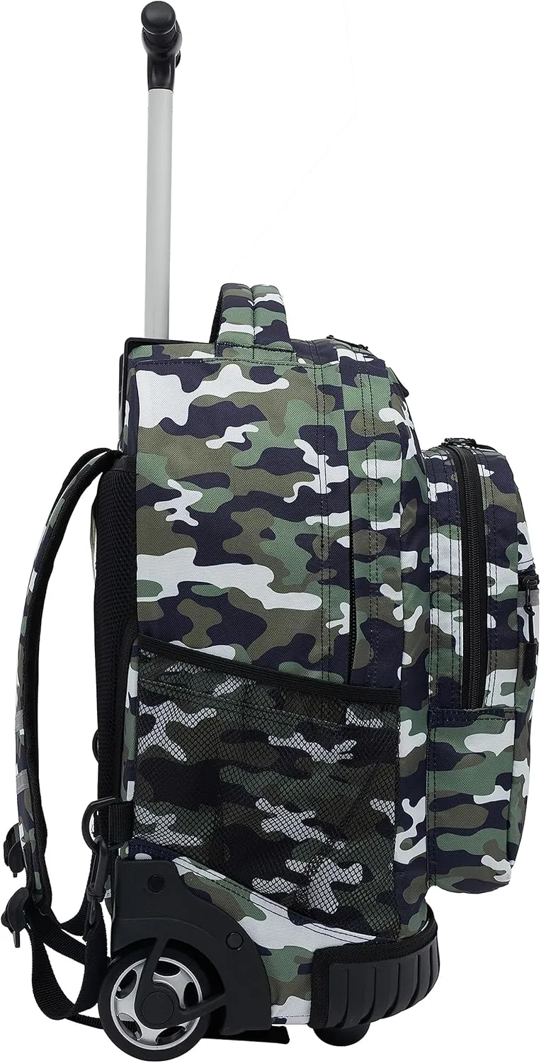Travelers Club Rolling Backpack, Camo, 18 Inch
