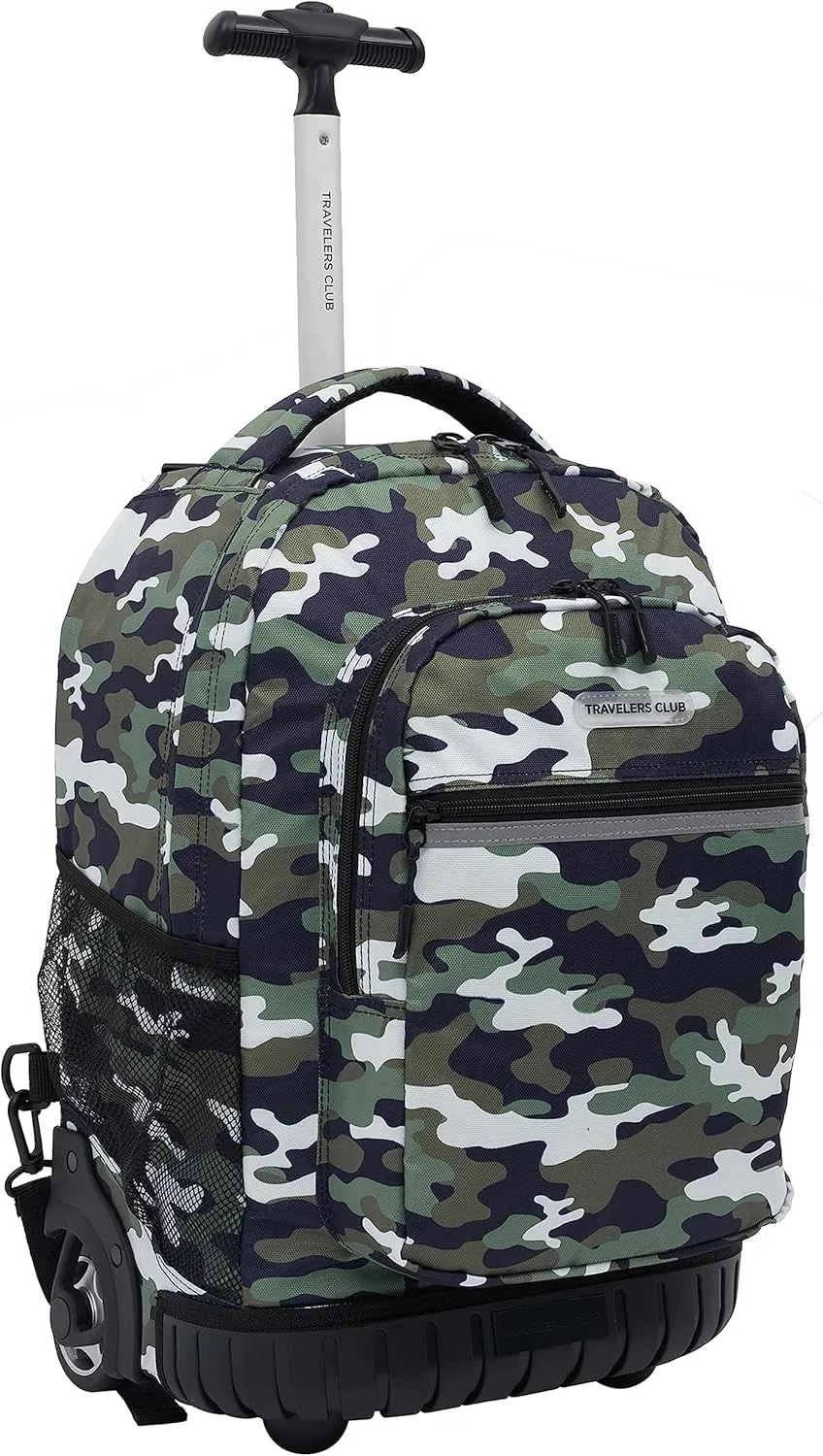 Travelers Club Rolling Backpack, Camo, 18 Inch