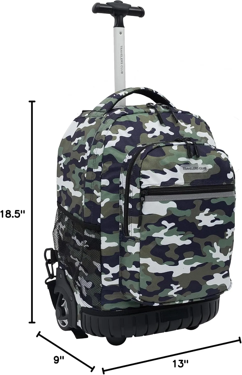 Travelers Club Rolling Backpack, Camo, 18 Inch