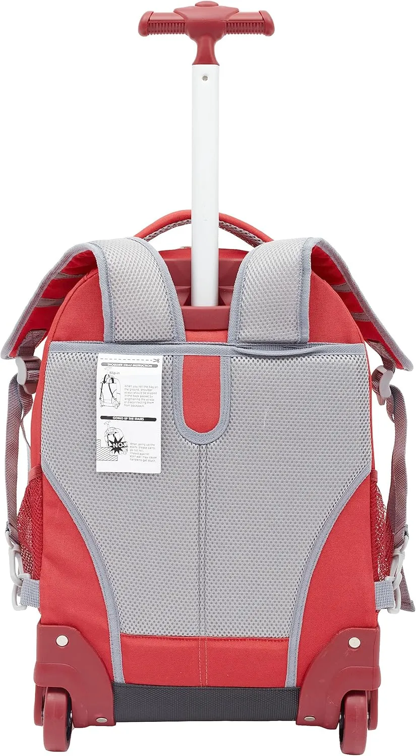 Travelers Club Rolling Backpack, Red, 18 Inch