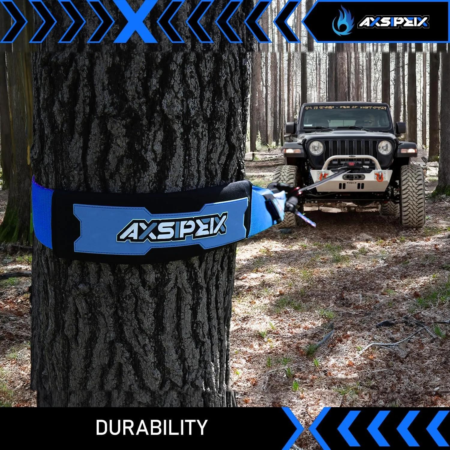 Tree Saver Strap 3in x 8ft (36,500 lbs), Includes: Heavy Duty Reinforced Draw String   Havy Duty Storage Bag, Truck, SUV, ATV Off Road Tree Saver Strap Kit