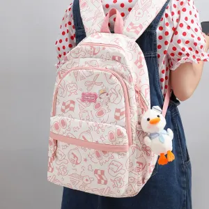 Trendy Graffiti School Backpack – Large-Capacity Bag for High & Junior High Students