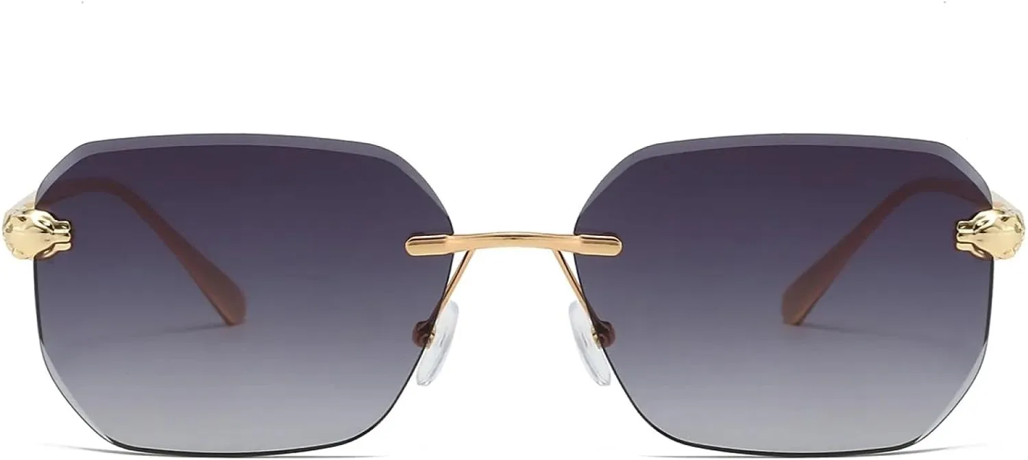 Trendy Retro Metal Gradient Shades Men's Sunglasses Women's Beach Anti Uv Sun Glasses