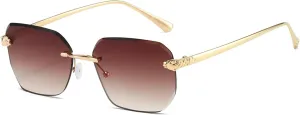 Trendy Retro Metal Gradient Shades Men's Sunglasses Women's Beach Anti Uv Sun Glasses
