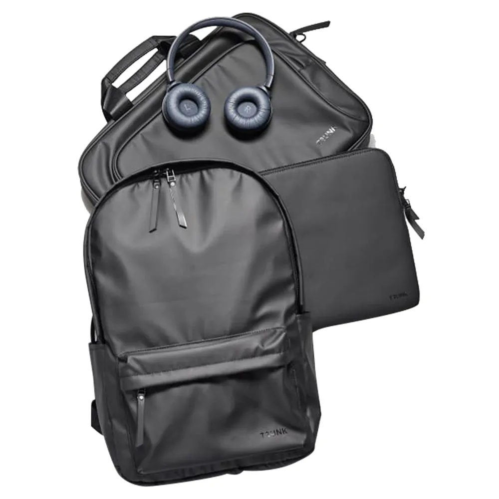 Trunk Water Resistant Laptop Backpack - Jet Black | TR-WPBACKP-JBL
