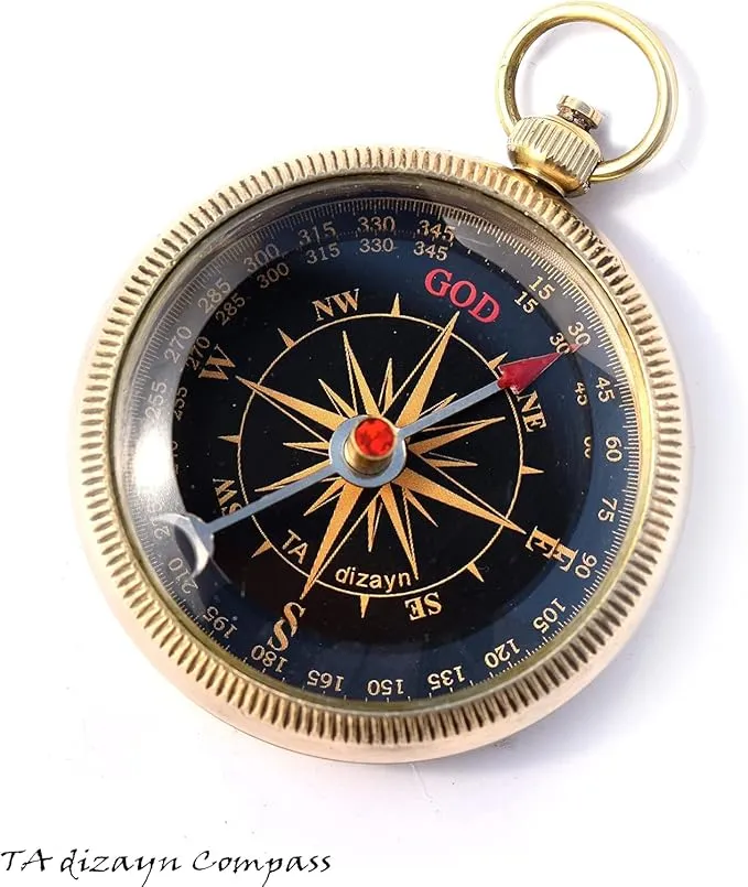 Trust in The Lord with All Your Heart -Proverbs 3: 5-6 Quote Engraved Compass with Wooden Box, Greeting card, Gift Compass, Graduation Day Gifts 2024 Compass for Women Mens Boy Girls