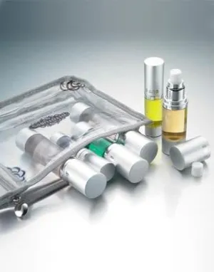 TSA Approved Six Piece Clear Travel Carry On Cosmetics Bag Kit