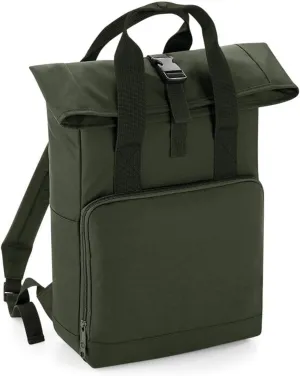 Twin Handle Roll-Top Backpack BG118 - Polyester Rucksack Travelling Bag - Olive Green
