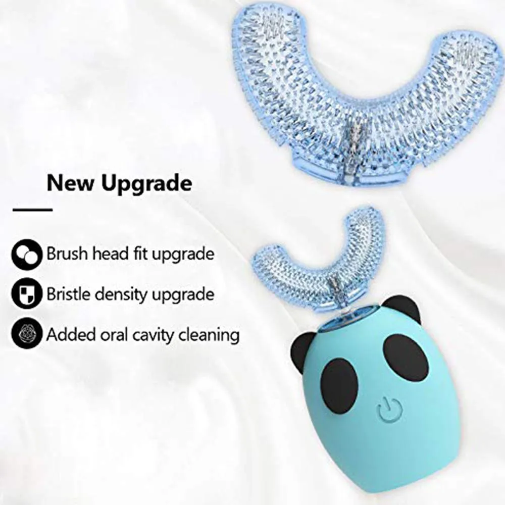 U-Shape Ultrasonic Kids Electric Toothbrush,Automatic Toothbrush with Three Gear Speed Clearning Mode,Cartoon Modeling for Child Toddlers (7/8-15 years, Yellow)
