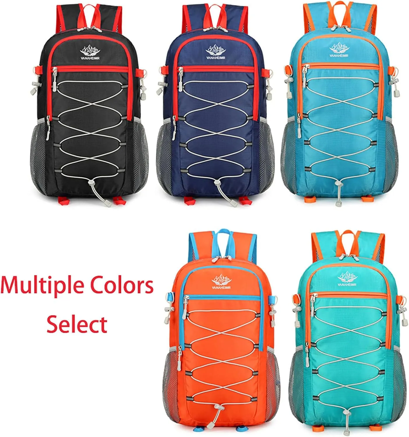Ultralight Packable Travel Backpack for Camping & Hiking, 17-Inch Foldable Daypack with Large Capacity (Black)